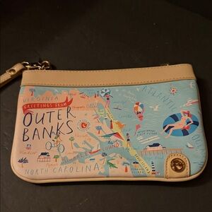 Spartina 449 Outer Banks Map Wristlet in Light Blue and Cream